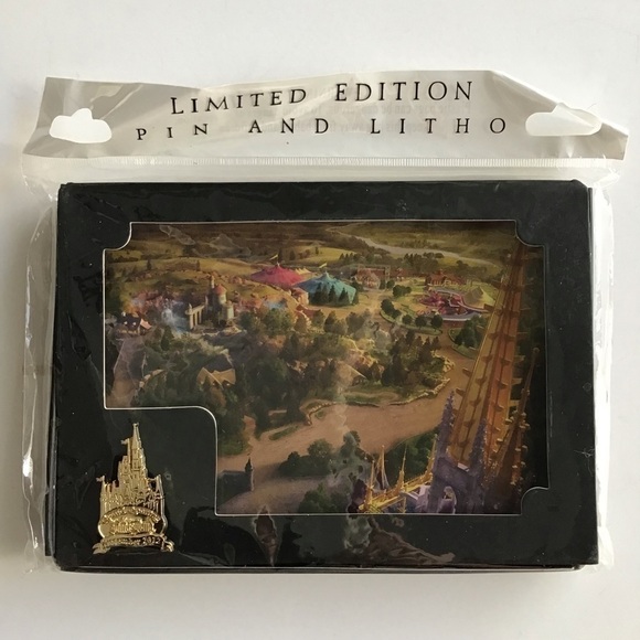 Disney Other - Disney Fantasyland Pin & Litho Magic Kingdom 2012 Grand Opening Cast Member NEW